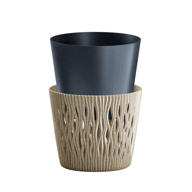 Sandy Round ECO Wood flowerpot - Prosperplast