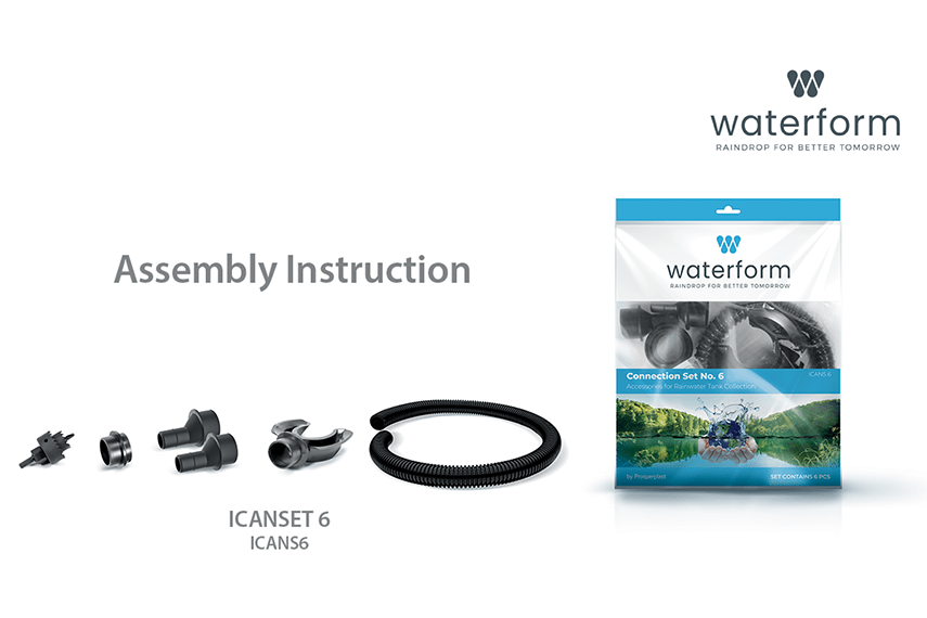 How to assemble the Icanset 6 rainwater tank connection set with rainwater tanks?