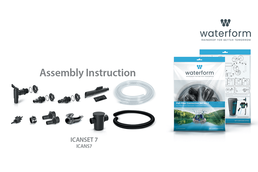 How to assemble the Icanset 7 rainwater tank connection set to rainwater tanks?