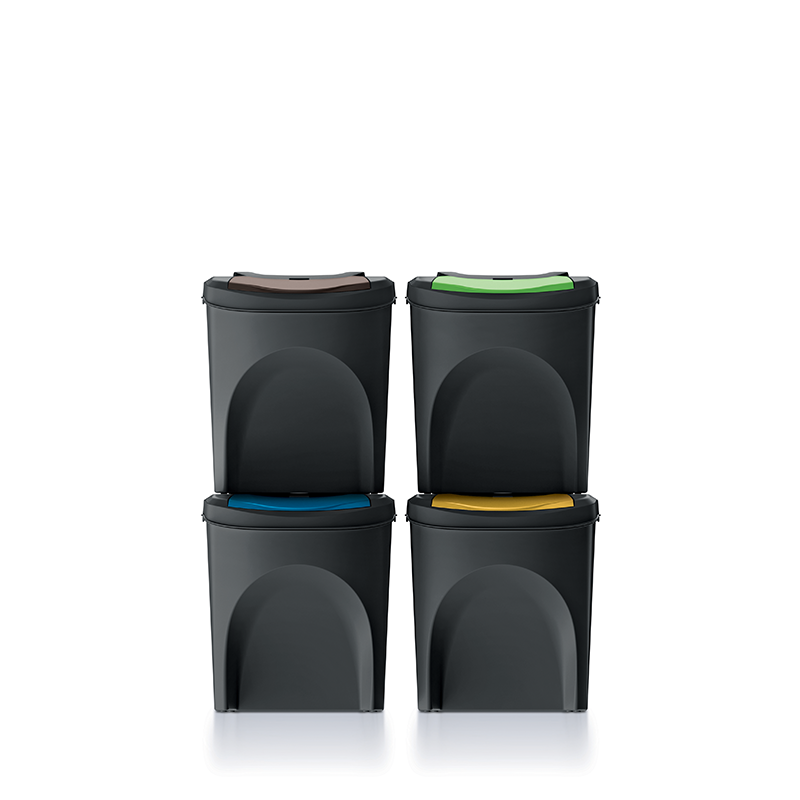 Juego de 4 cubos de reciclaje 100L Prosperplast Sortibox de